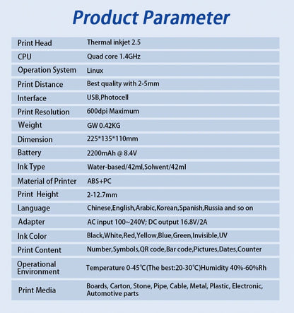 DCODE 1755PLUS Handheld Inkjet Printer