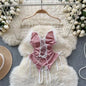 Women Transparent Lace Up Halter Bodysuit Romper