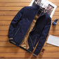 Men's Thickened Fleece Aviator Jacket in Solid Color