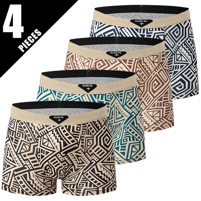 Men's Printed Boxer Shorts Comfortable Plus Size