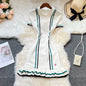 Women Knitted Mini Dress with Ruffles