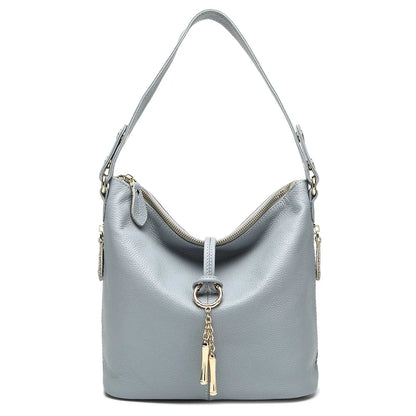 Zency Red Genuine Leather Hobo Shoulder Bag