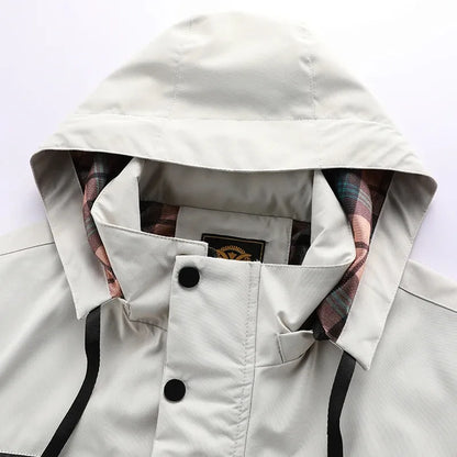 Men's Windbreaker Jacket Waterproof Hooded Soft Shell