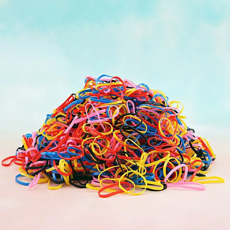 Colorful Elastic Hair Bands 1000 Pieces for Kids
