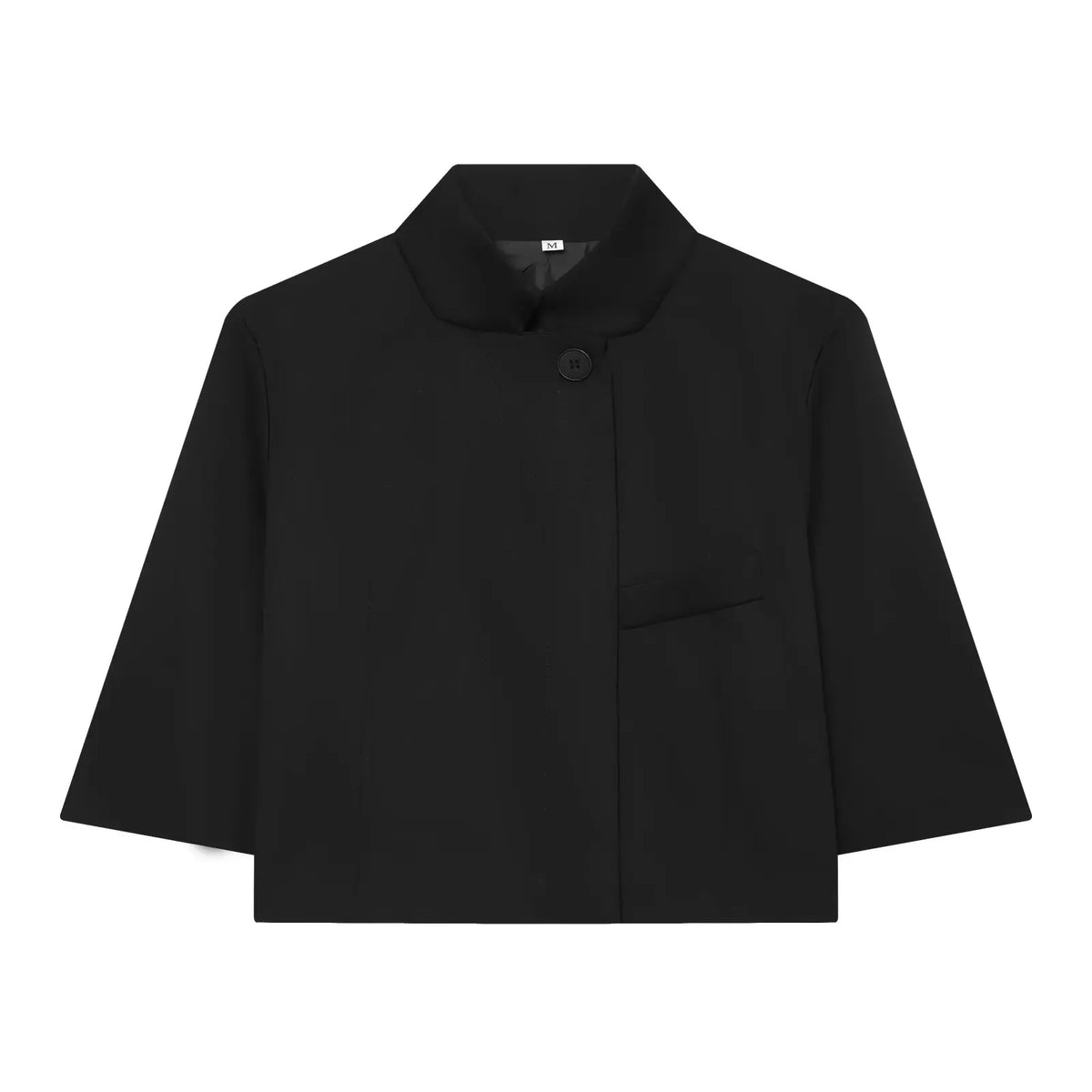 Ladies Short Sleeve Blazer Polyester Stand-up Collar