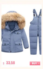 Children's Hooded Parka Down Jacket with Dinosaur Design