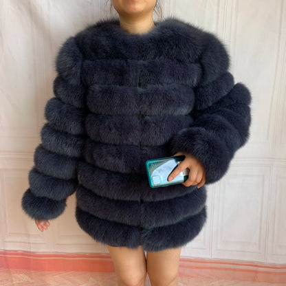 4in1 Real Fox Fur Coat for Women