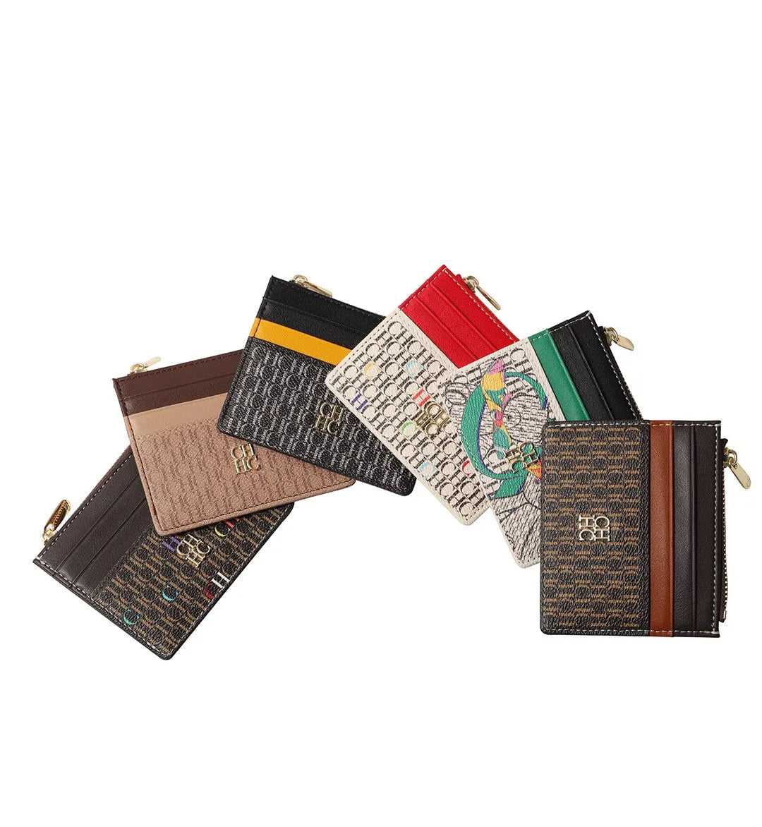 CH Women's Zipper Wallet with Letter Decoration