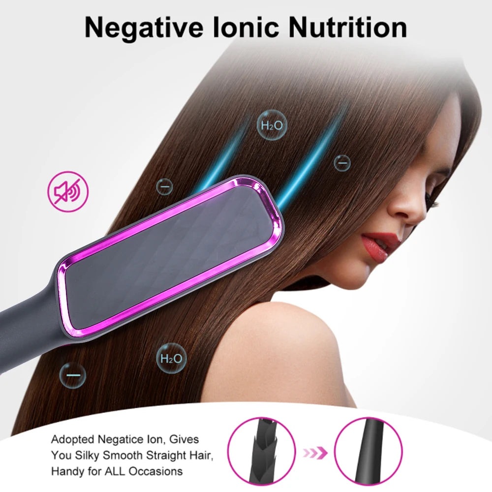 Electric Hot Comb Straight Hair Straightener Brush