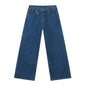 IEFB Vintage Camouflage Men's Loose Denim Jeans Old Blue