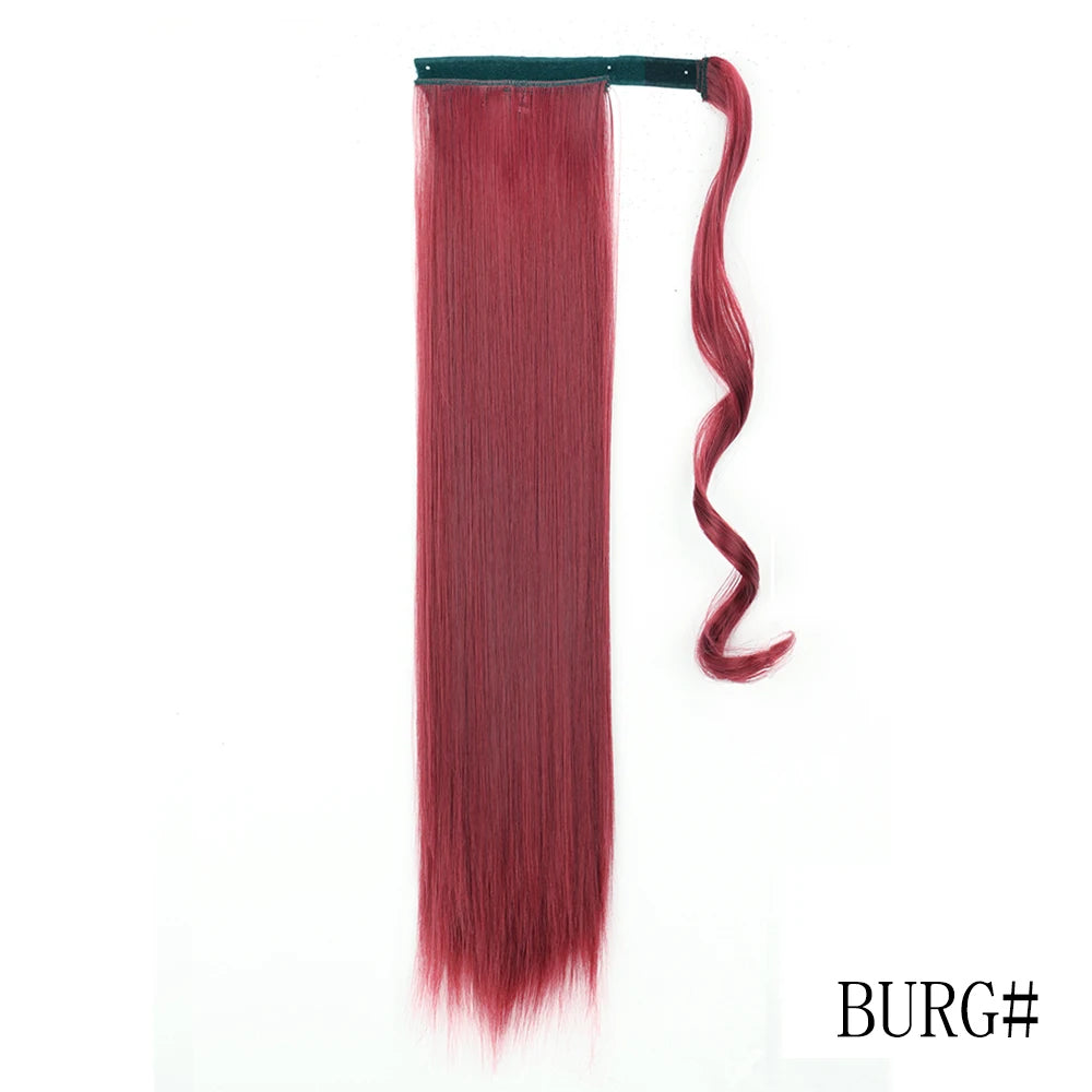Long Straight Clip-in Ponytail Hair Extension Black