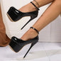 Pink Patent Leather Stiletto Heel Pumps for Women Size 45