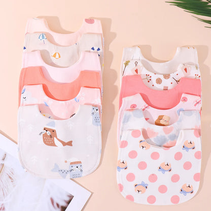 Soft Cotton Baby Bibs Burp Cloths Set U Shape