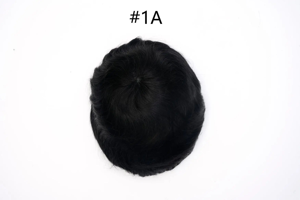 V Loop Silk Base Wavy Toupee for Men 8x10