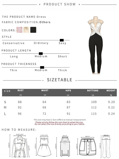 Kliou Women Jumpsuit Backless Silky Skinny Overalls