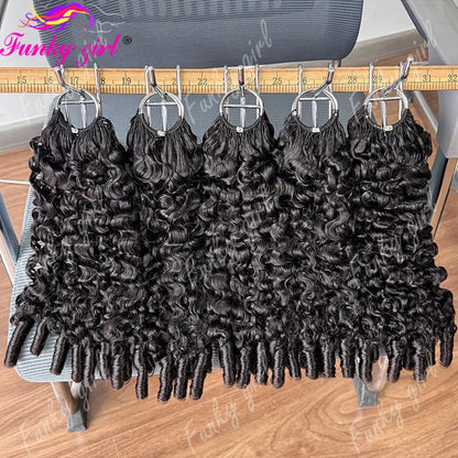 12A Curly Crochet Human Hair Extensions Natural Black