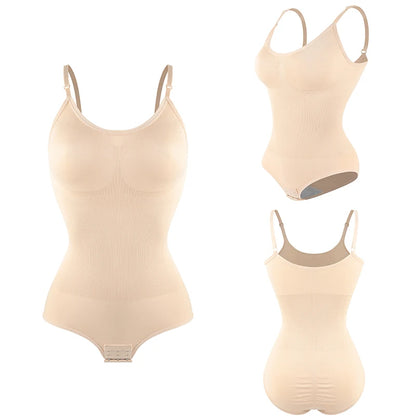 Women Seamless V-Neck Bodysuit Shapewear Red Blue