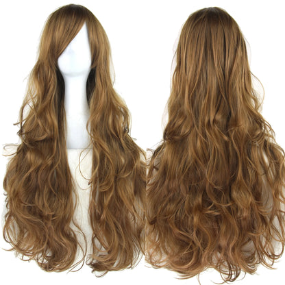 Soowee Curly Long Green Synthetic Hair Wig for Women