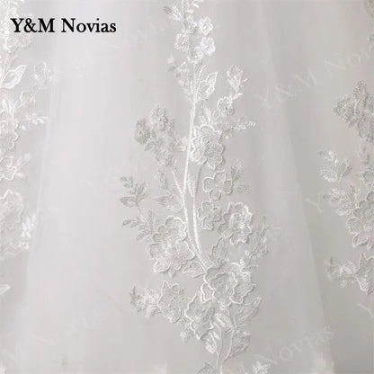 Off Shoulder Plus Size Wedding Dress Tulle and Organza