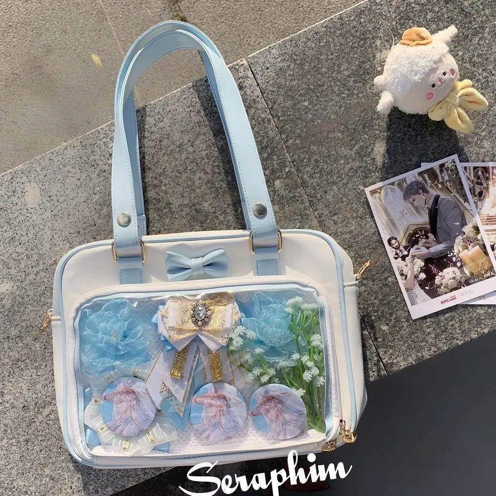 Y2K Transparent Bow Ita Bag Women Crossbody Handbag