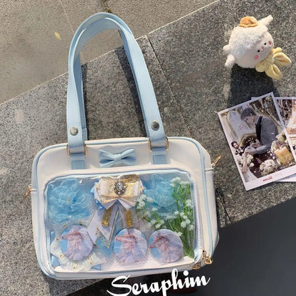 Y2K Transparent Bow Ita Bag Women Crossbody Handbag