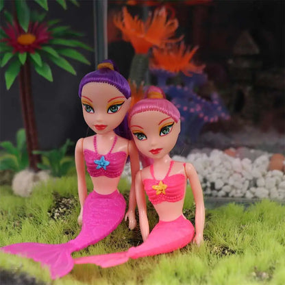 Mermaid Doll 16cm Educational Girls Toy Pink Purple Orange