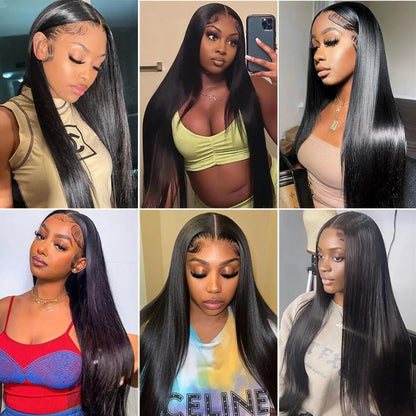 Transparent Bone Straight Lace Front Wig 250% Brazilian Hair