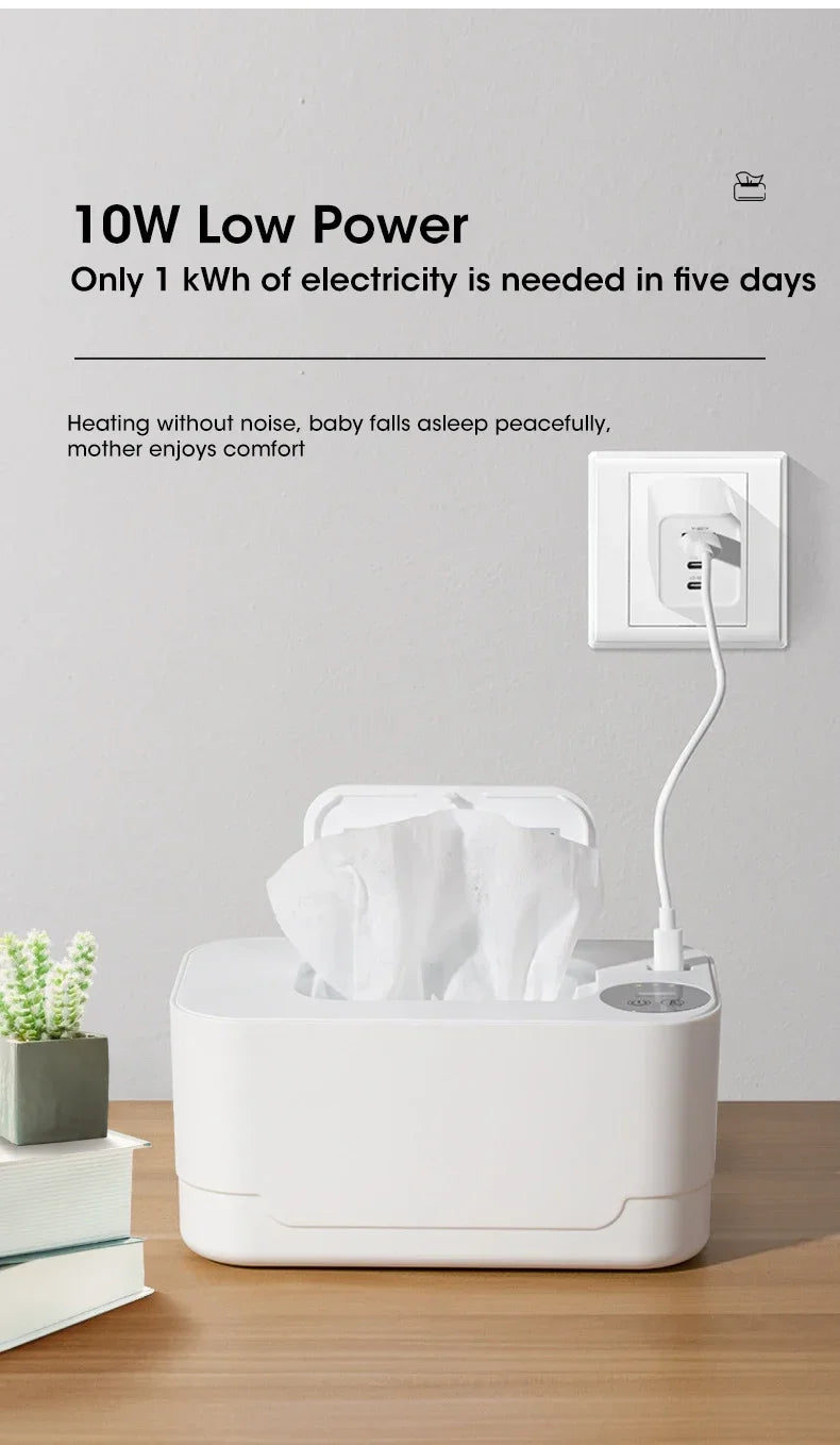 Baby Wipe Warmer with LED Display Portable USB Charge