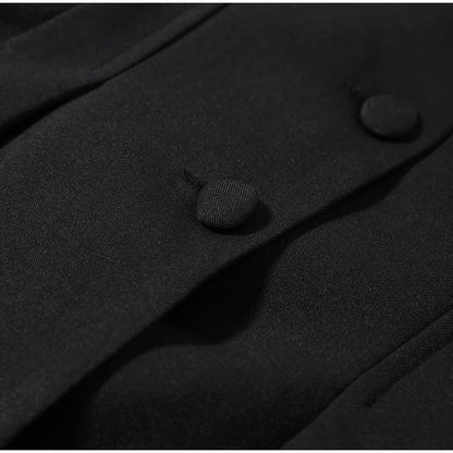 Chic Waist Cinched Women's Blazer Coat with Stand Collar