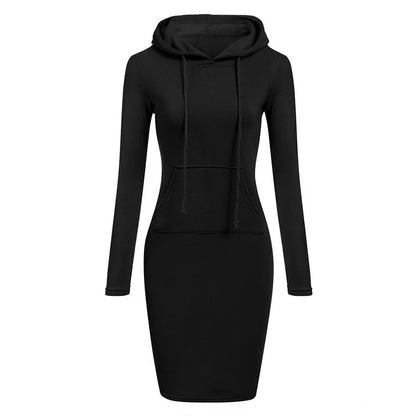 Hooded Sweatshirt Dress for Women in Polyester