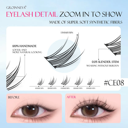 GROINNEYA C-Curl Cluster Eyelashes