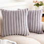 Faux Rabbit Fur Square Cushion Cover Solid Color