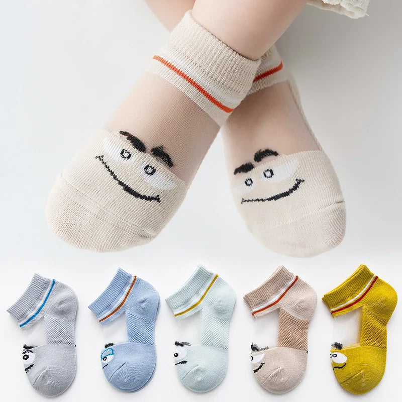 Children's Summer Fishnet Cotton Socks Set