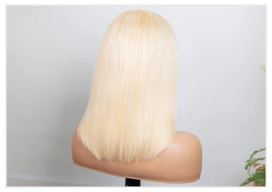 613 Blonde Bob Human Hair Lace Frontal Wig