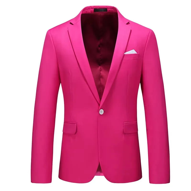 Bright Green Men's Blazer, Polyester Slim Fit Jacket