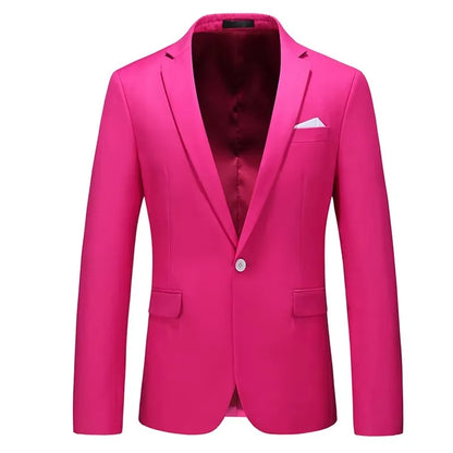 Bright Green Men's Blazer, Polyester Slim Fit Jacket