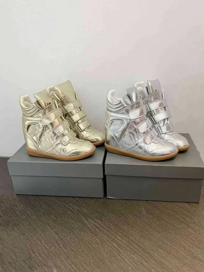 Women's Genuine Leather Ankle Boots with Hidden Heel