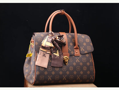 Women's Versatile PVC Handbag with Zipper Closure