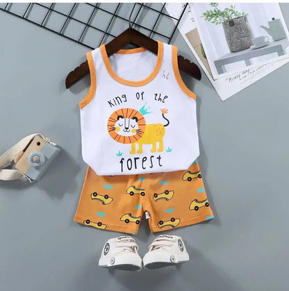 Children's Cotton Vest Set with Shorts for Summer