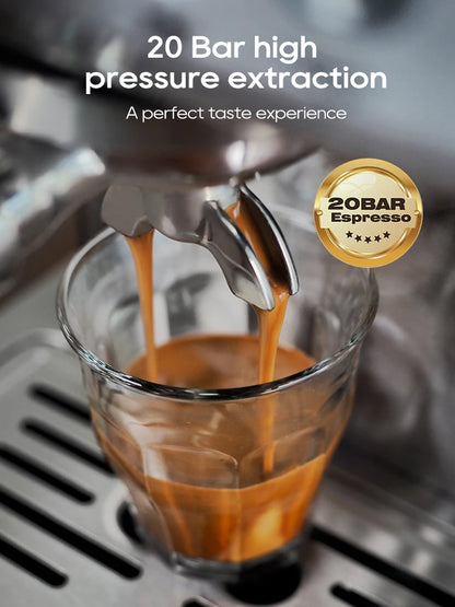 HiBREW 20Bar Semi Automatic Espresso Machine Stainless Steel