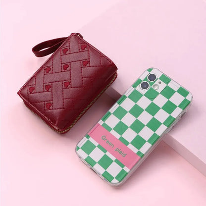 Women's Embroidered PVC Zipper Wallet with Large Capacity