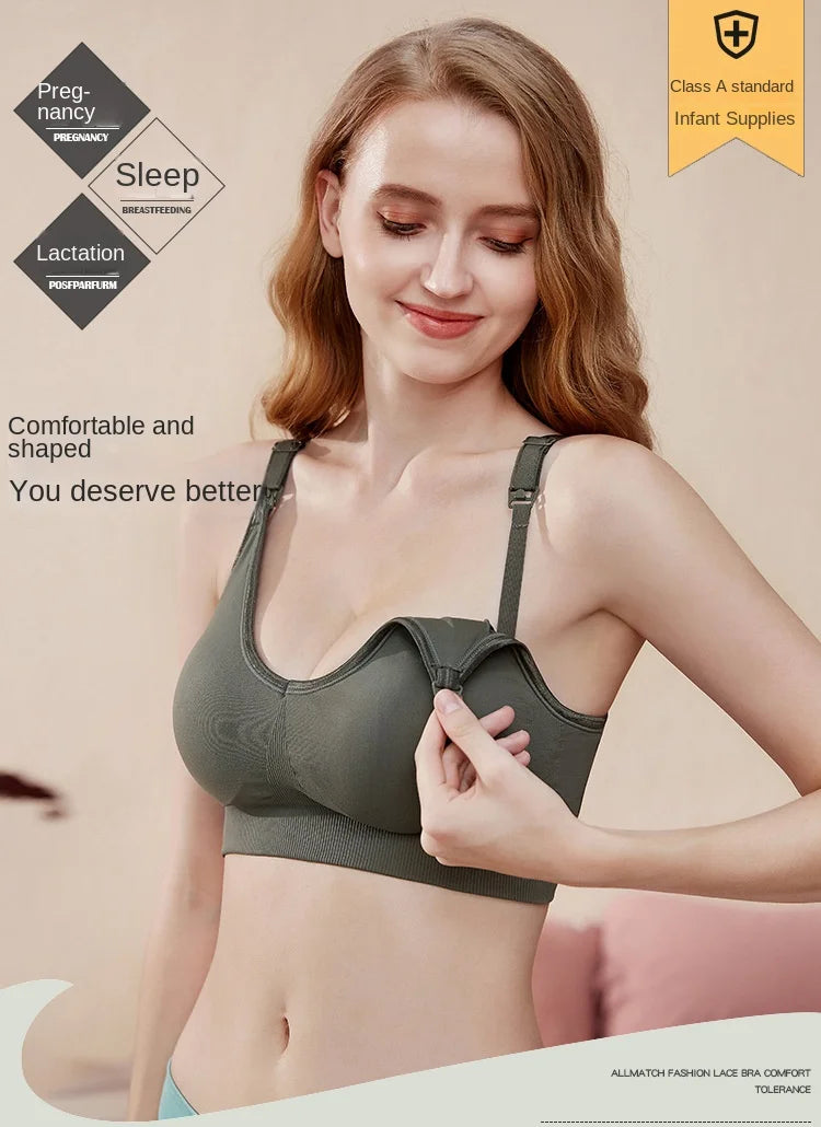 Wire-free Nursing Bra for Maternity Women in Natural Color