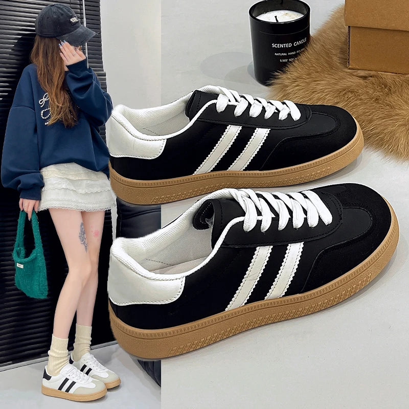 Women Lace-Up Casual Sneakers Breathable Tennis Shoes
