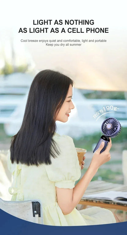 Portable Rechargeable Handheld Fan with LED Display