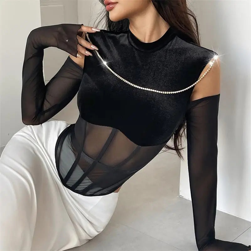 Cold Shoulder Blazer Double Breasted Women Jacket