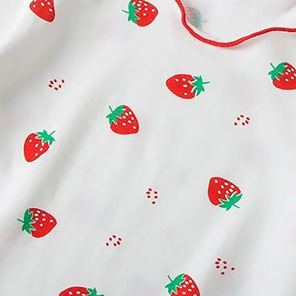 Girl Summer Pajama Sets Cartoon Pattern Ice Silk