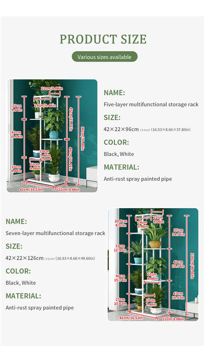 Iron Plant Stand Organizer with 6 Layers for Flowers