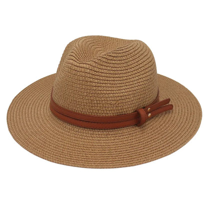 Straw Panama Sun Hat for Women Beach Leisure