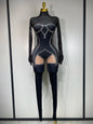 Sparkly Diamond Mesh Jumpsuit for Women