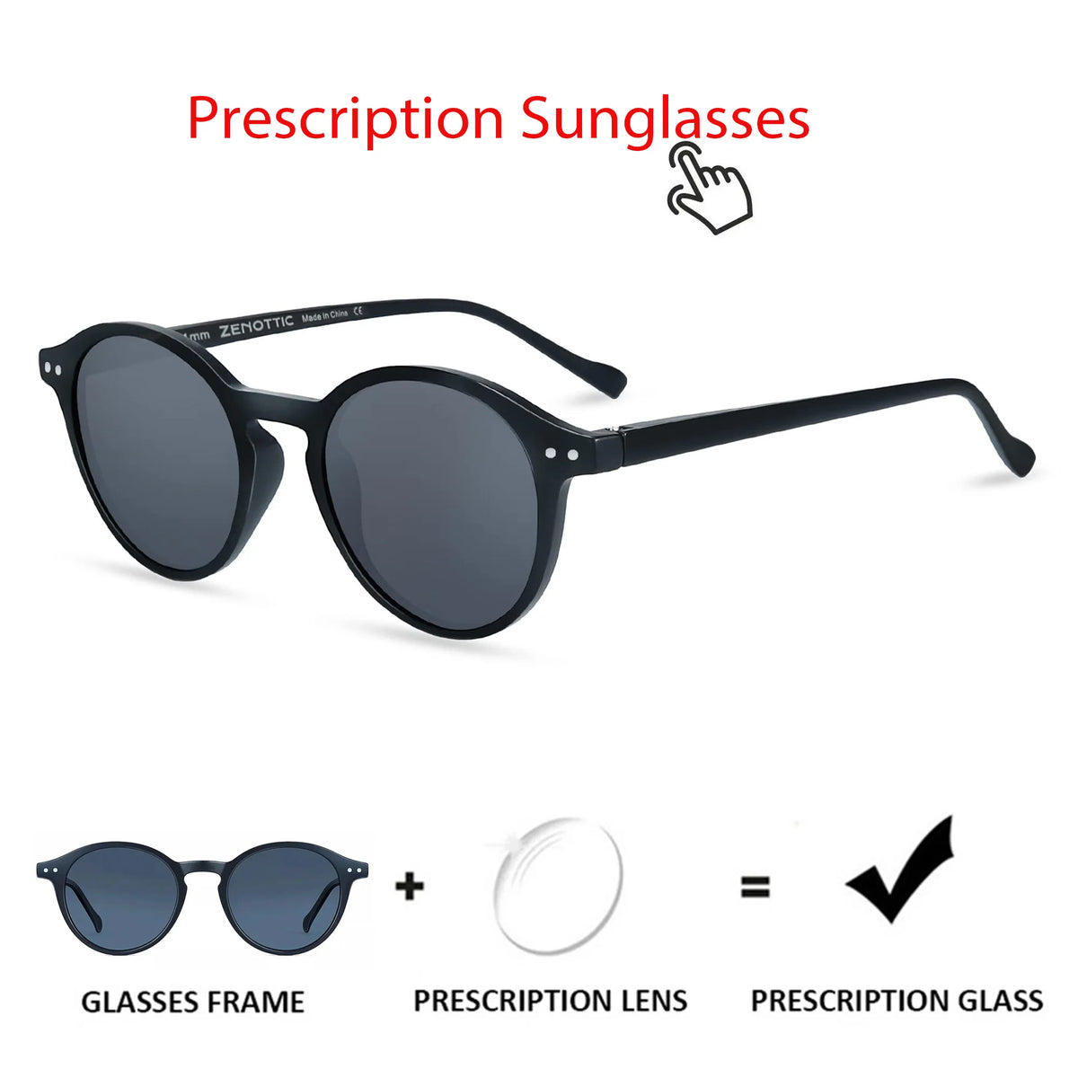 ZENOTTIC Retro Circular Polarized Sunglasses S Size